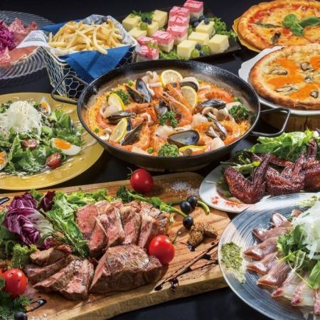 【主廚推薦宴會套餐】黑毛和牛烤肉和海鮮飯套餐。全部10件商品