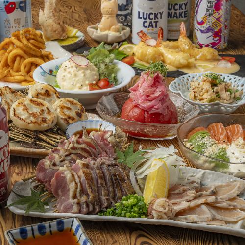 【けむり名物】赤線(モモ・ムネ)炭火タタキ二種盛り(一人前)