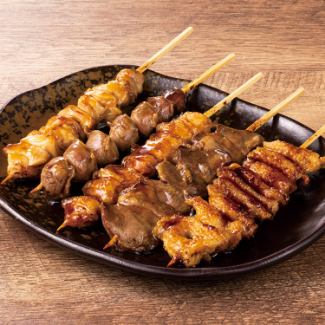 Assortment of 5 kinds of yakitori