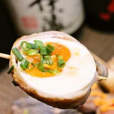 肉巻き串★とろ～り半熟玉子