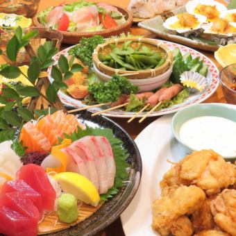 【つぼ八】 おまかせ 연회 코스 ★ 회 4 종 모듬 등 "전 7 품"