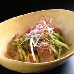 砂ずりネギ塩炒め