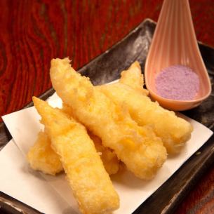Cheese tempura red potato salt