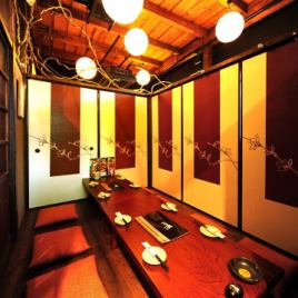 Private room seats in Japanese space that can be used by up to 8 people.Please use it for drinking party, girls' party, company banquet etc.