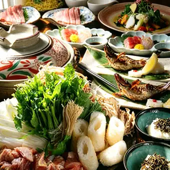 【3H飲み放題付】鶏刺しねぎまみれと選べるこだわり鍋「九州地鶏と贅沢至福コース」全9品 5000円