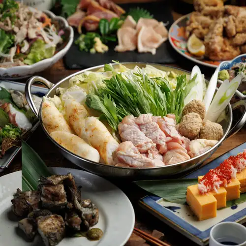 自慢の鶏料理からきりたんぽ鍋やお刺身まで。宴を彩る飲み放題付コース4000円～