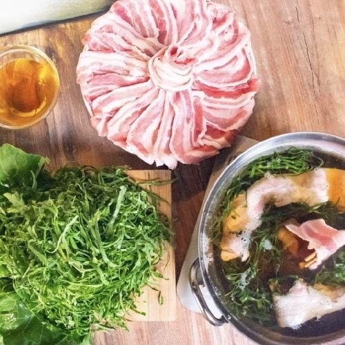 自慢の野菜をコースにて