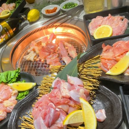 【金土祝前日深夜22時以降】《120分》-鶏-焼肉食べ飲み放題コース　3550円