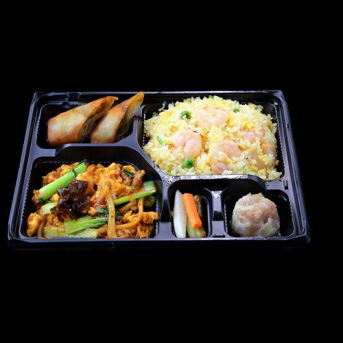 [Takeout only] Shrimp fried rice & fried wood ear mushroom and egg bento