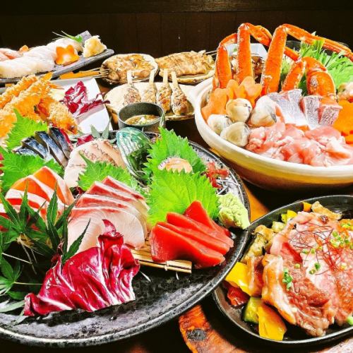 【40週年特別套餐】7種刺身、豪華秋季海鮮、蘑菇火鍋共10道菜、150分鐘無限暢飲,7000日元