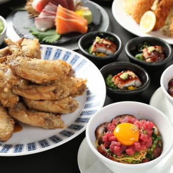 昼宴会限定！A5黒毛和牛と鰻ユッケ小丼など10品【名古屋】3時間飲放5000⇒4500円