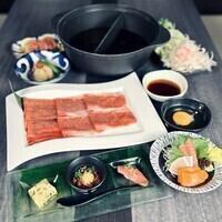 3時間飲み放付!!飛騨牛しゃぶすきやユッケなどが付いた飛騨牛会席【光月～こうげつ～】6,000円