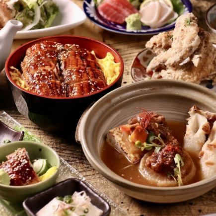 【平日3小時暢飲】11道菜,包括鰻魚湯和蛤蜊關東煮,暢飲【名月】5,000