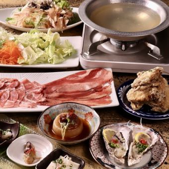 [Weekdays 3 hours all-you-can-drink included] Chestnut pork & beef tongue shabu-shabu, raw oysters, oden, and 10 other dishes with all-you-can-drink included [Yoizuki] 5,000 yen