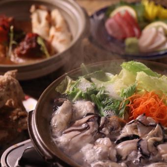 [Weekdays 3 hours all-you-can-drink included] 11 dishes including clam broth oyster hotpot, 3 kinds of sashimi, oden, etc. All-you-can-drink included [Suigetsu] 6,000 yen