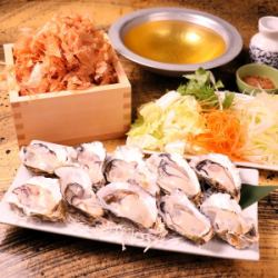 Oyster shabu-shabu served with bonito broth
