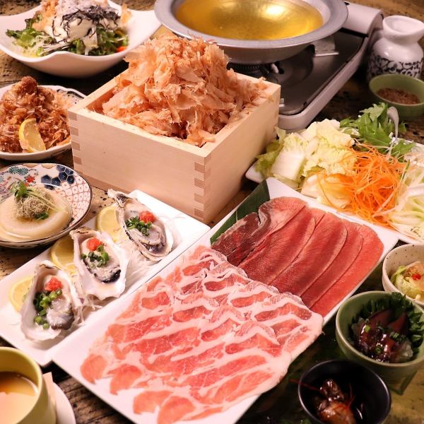 こだわりのかつお出汁で食べる出汁しゃぶ