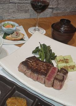 <Lunch & Dinner> Black Wagyu Big Steak Set 6,930 yen