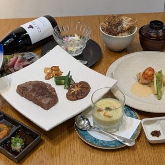 <ランチコース> 名物、特選黒毛和牛を堪能☆ 季節の魚介と黒毛和牛のコース 5720円