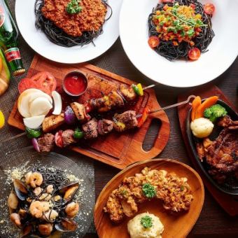 【屋内バーベキュー食べ放題】生ビール含む2.5時間飲み放題付《全9品》4000円→3500円（税込）