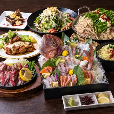 【忘新年会に最適◎】御造り5点盛りや特選鍋付き〈全8品×3時間飲み放題〉6,500円→5,000円