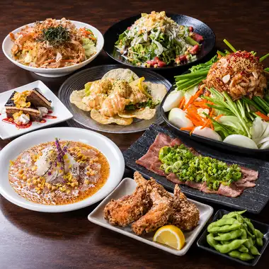 【天神焼肉コース★】糸島豚・牛カルビ・スタミナ鉄板焼き★〈9品＋180分飲放〉5000円→4000円!!