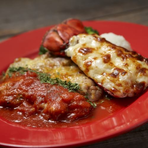 ロブスターテールの黄金焼き&チキンミラネーズ