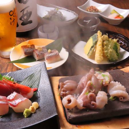 幹事様大歓迎！【〇いけ名物イイダコの踊り焼きコース6品】+通常飲み放題120分付6600円