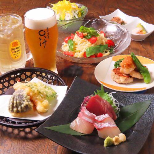 歓送迎会におすすめ！【〇いけ夏満喫お料理全6品】+通常飲み放題（１２０分付）5500円　