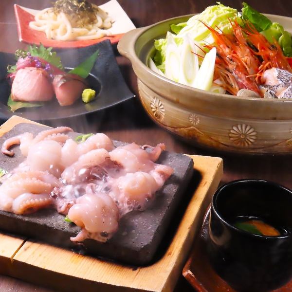 【〇いけ名物イイダコの踊り焼きコース6品】+通常飲み放題120分付6600円!→クーポン利用で6000円!