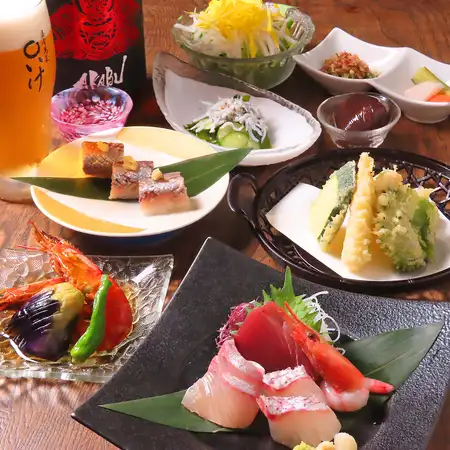 1人1皿でご提供◆【歓送迎会】旬のお造りと黒毛和牛ステーキコース+定番飲放題付6600円(税込)