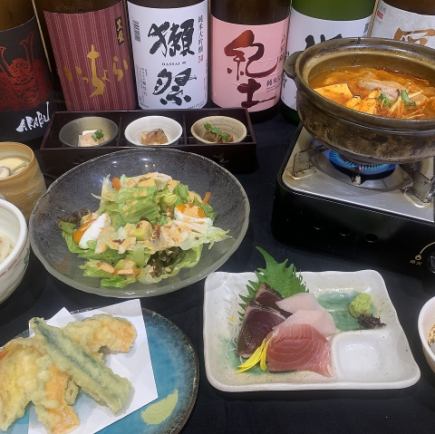 【2Hプレミアム飲み放題】夏の満足コース　8品　6,000円（税込）　12名様まで鍋以外個別盛