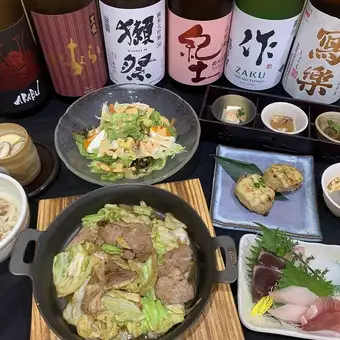 【2Hプレミアム飲み放題】夏の大名コース　 9品7,000円（税込）　12名様まで陶板以外個別盛