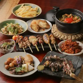 【特選】120分飲み放題付 KOH極コース|名物ばらし・焼鳥・親子土鍋を味わう 4500円