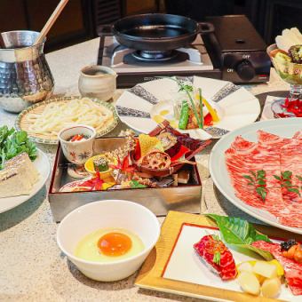 肉割烹コース(A5仙台牛すき焼き他全6品)