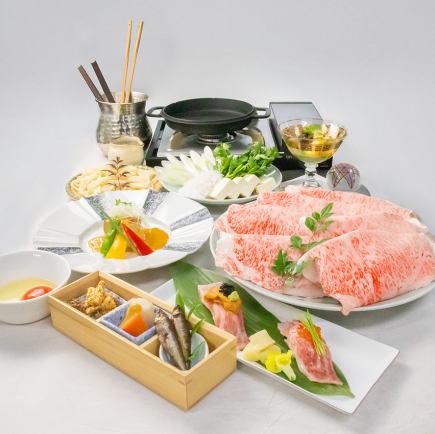 肉割烹コース（A5仙台牛すき焼き他全６品）