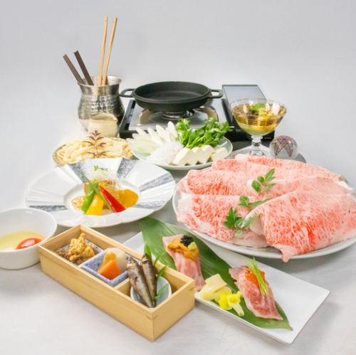 肉割烹コース(A5仙台牛すき焼き他全6品)