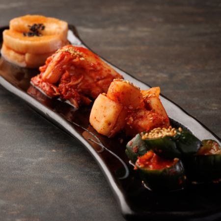 Assortment of 4 types of kimchi