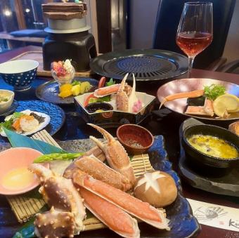夏の感謝祭【蟹ステーキ会席】ずわい蟹のお造りやずわいとたらばステーキなど人気メニュー勢揃い