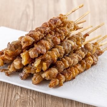 Hakata specialty, spiral chicken skin skewers