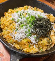 Whitebait and mustard greens fried rice
