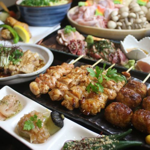 [Enjoy yakitori and other chicken dishes to your heart's content.Recommended for various banquets] 2 hours all-you-can-drink [Enjoy local chicken] course 7,000 yen