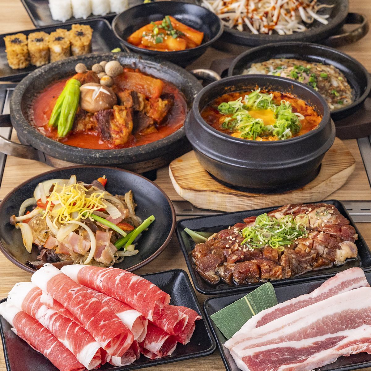 距离难波站步行2分钟!是一家可以品尝到韩国超人气的茶豆包和五花肉的餐厅！