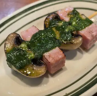 ベーコンとマッシュルームの串 一本