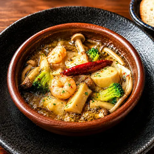 海老ときのこのアヒージョ