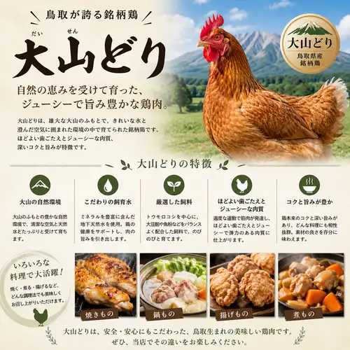 ギネスにも選ばれる鳥取県産の【匠の大山鶏】を使用◎