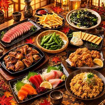 ★盡情享受奢華刺身拼盤和我們著名的Oyama烤雞♪ 9道菜【能量吧套餐】含2小時暢飲★