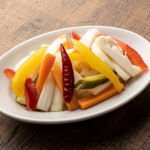 Colorful pickled vegetables