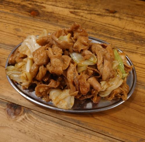 もつキャベ味噌炒め