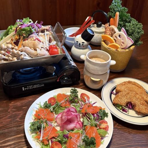 삼계탕으로 정돈하는 눈의 은혜 코스 * 삼계탕 냄비가 메인! 2 시간 음료 무제한